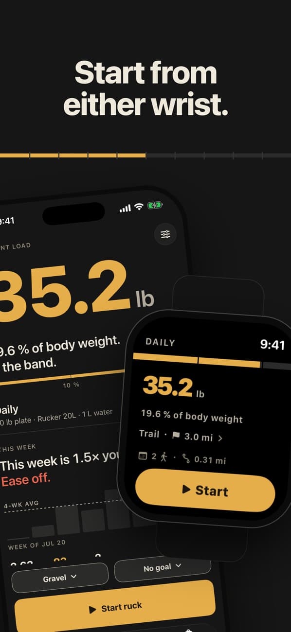 Loadline ruck tracking on Apple Watch